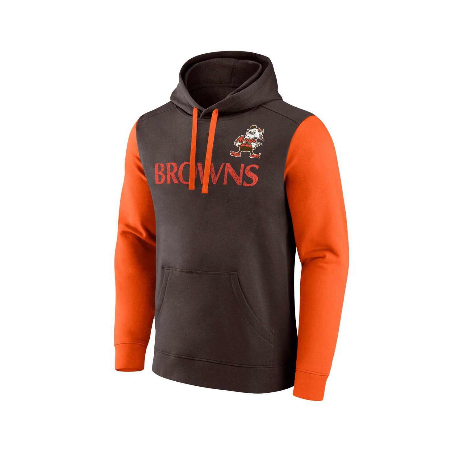Men's Brown/Orange Cleveland Browns Fleece Pullover Hoodie