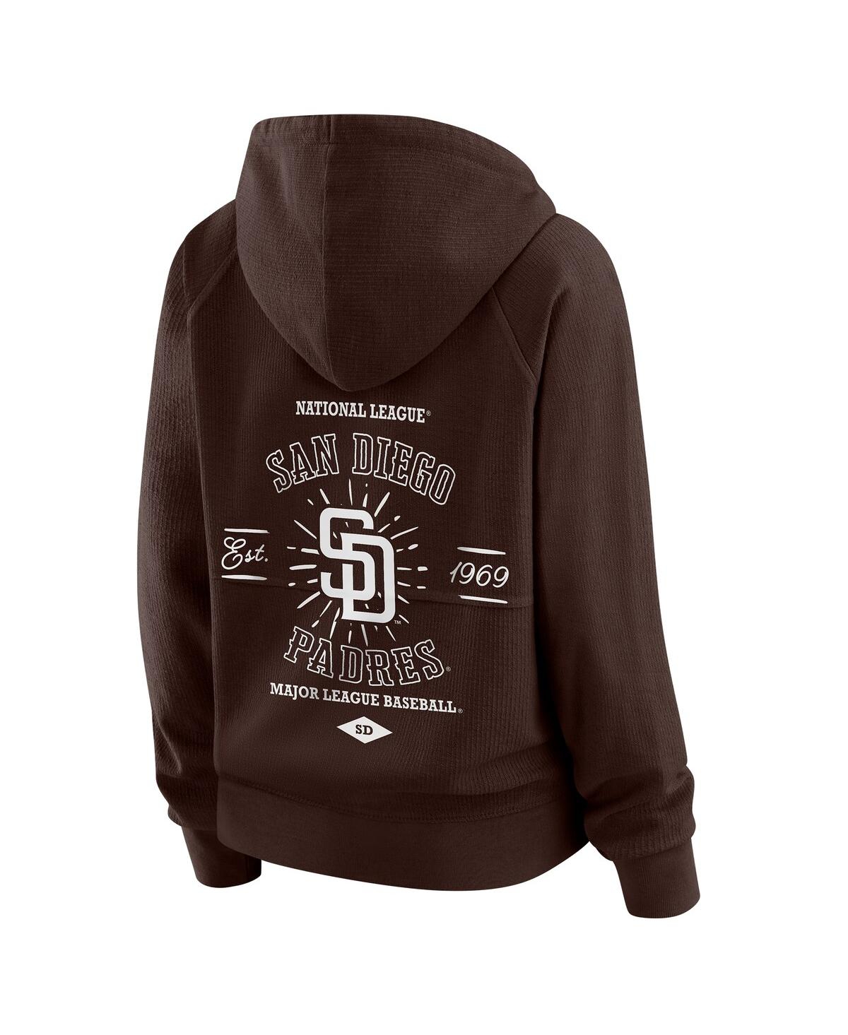 Wear By Erin Andrews Brown San Diego Padres Vintage Full-zip Raglan Hoodie In Brown
