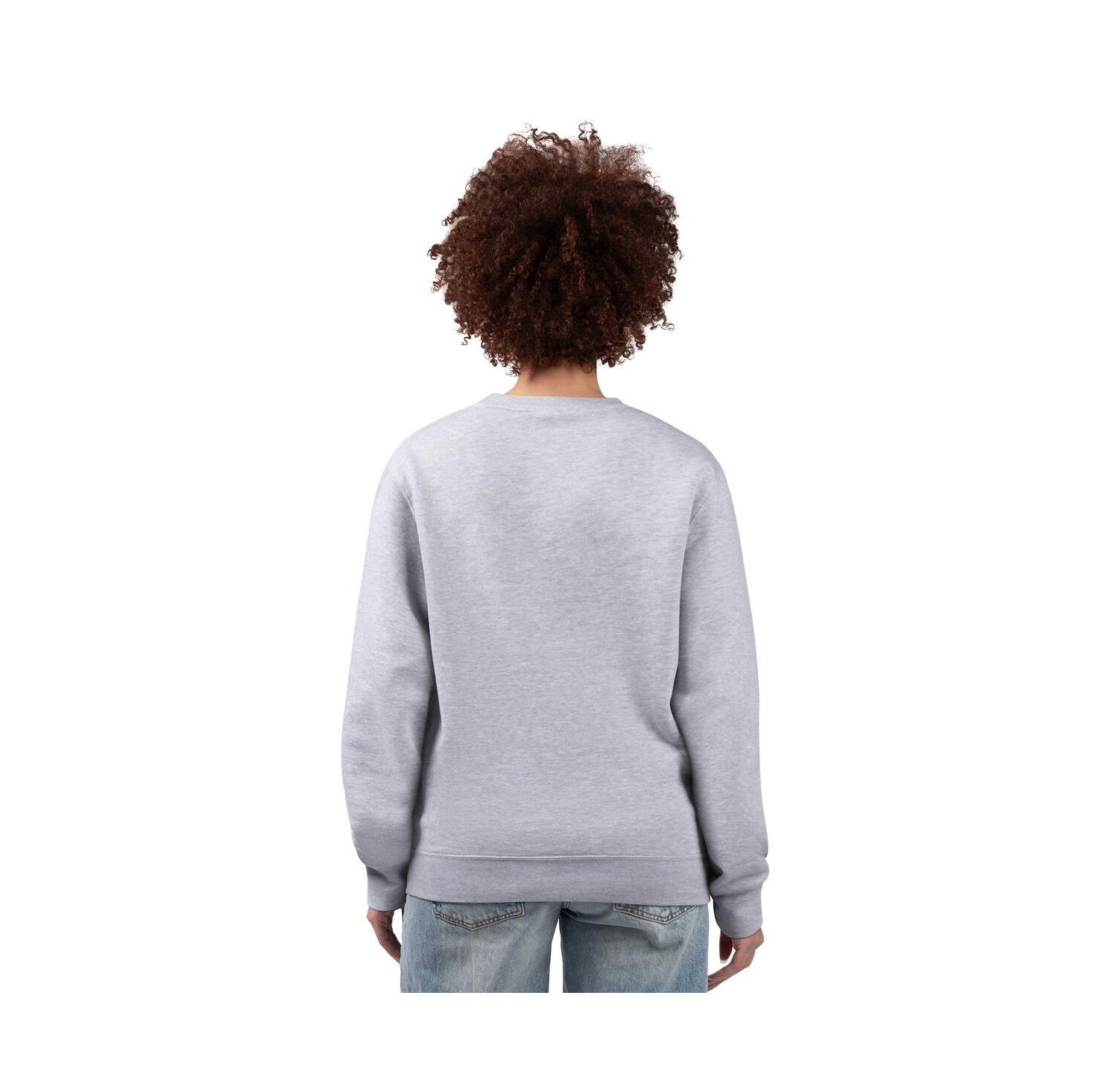 Women's Heather Gray Chicago Cubs Team Logo Fleece Pullover Sweatshirt
