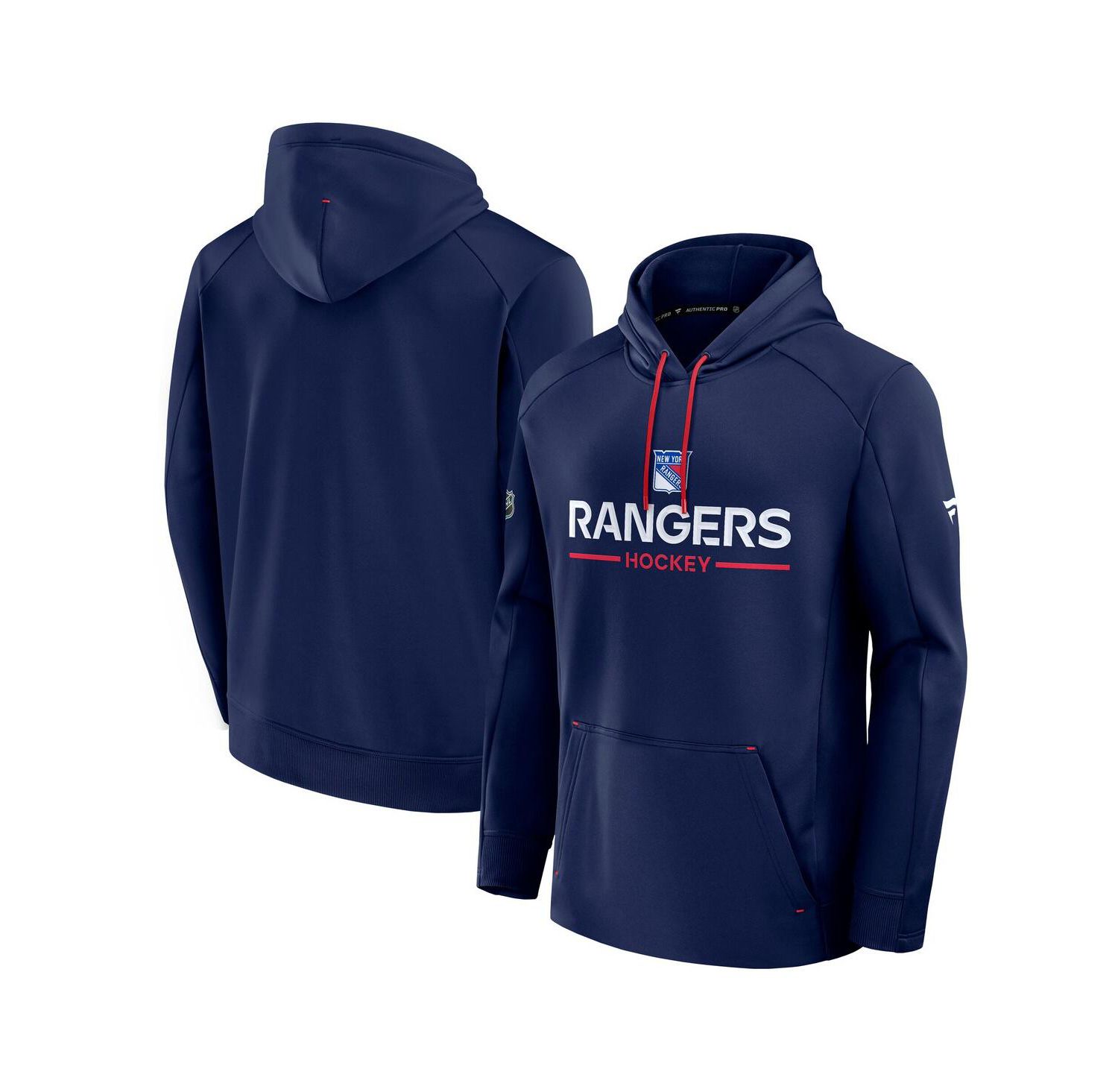Men's Navy New York Rangers Authentic Pro Rink Hoodie