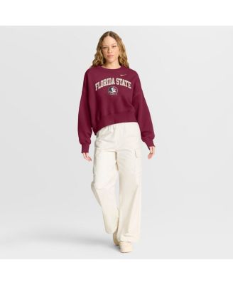 Women's Garnet Florida State Seminoles Oversized Phoenix Arch Pullover Sweatshirt