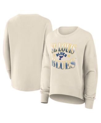 Women's Cream St. Louis Blues Oversized Vintage Slice Pullover Sweatshirt
