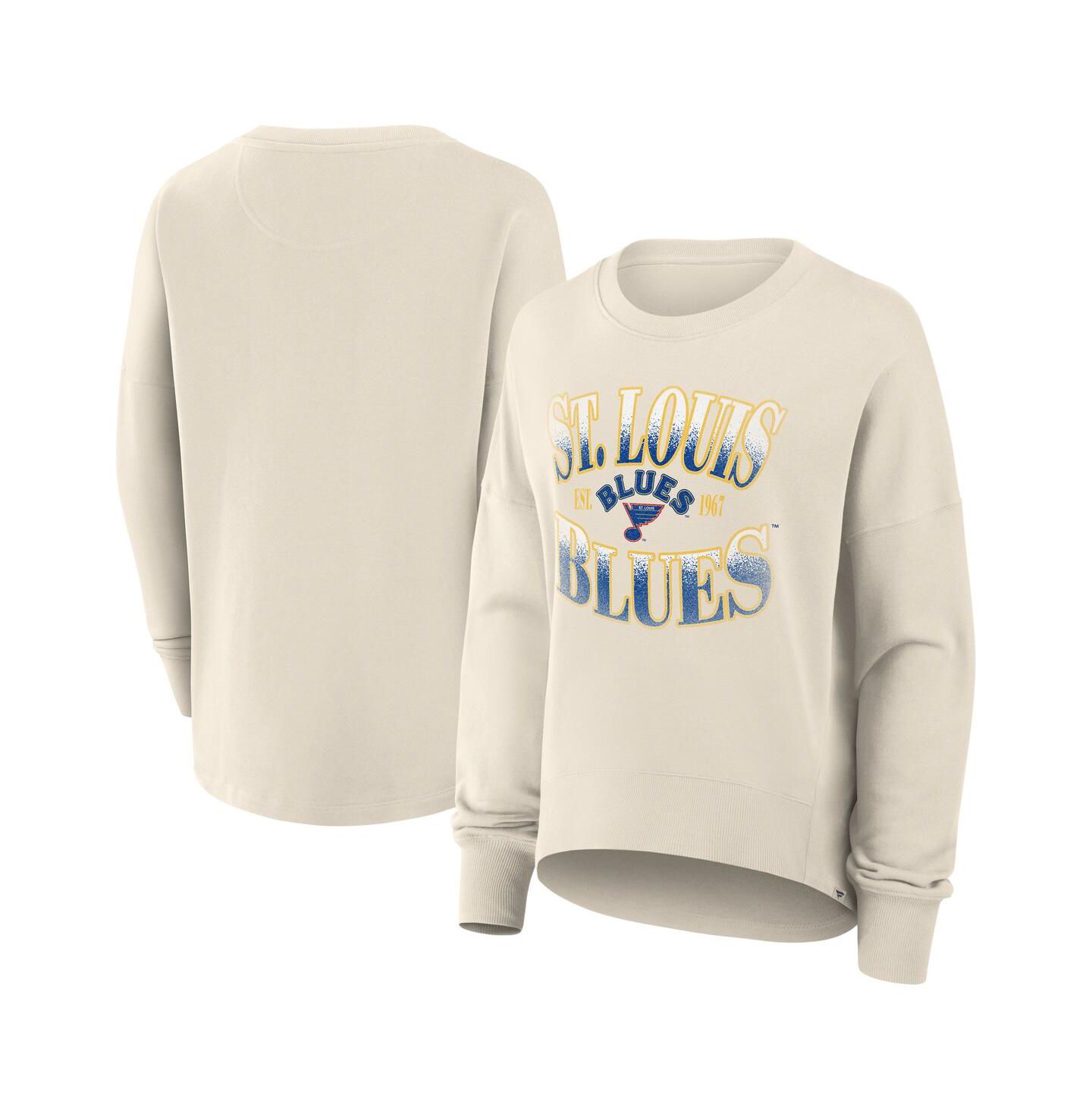Женская толстовка Fanatics Cream St. Louis Blues Oversized Vintage Slice Pullover — фото 1