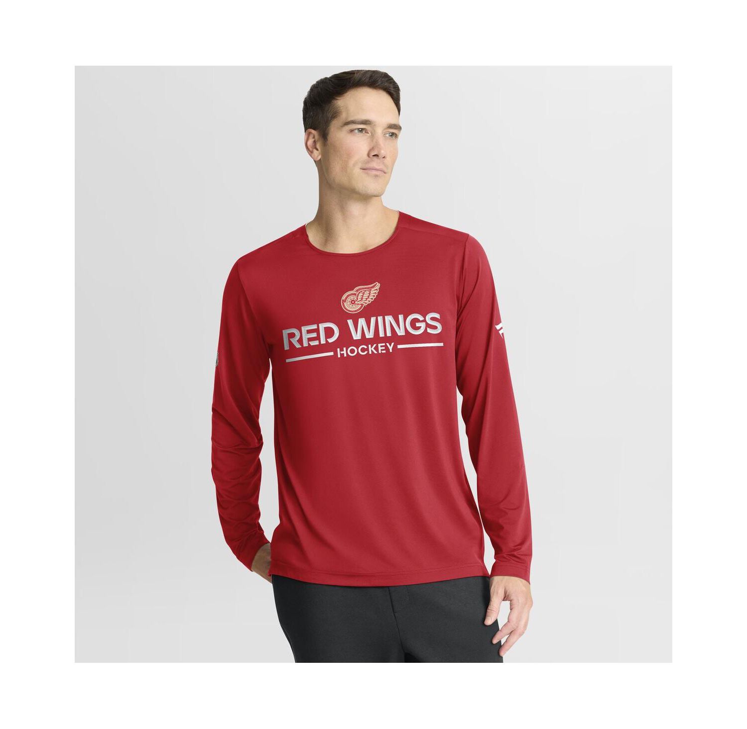 Men's Red Detroit Red Wings Authentic Pro Centennial Rink Tech Long Sleeve T-Shirt