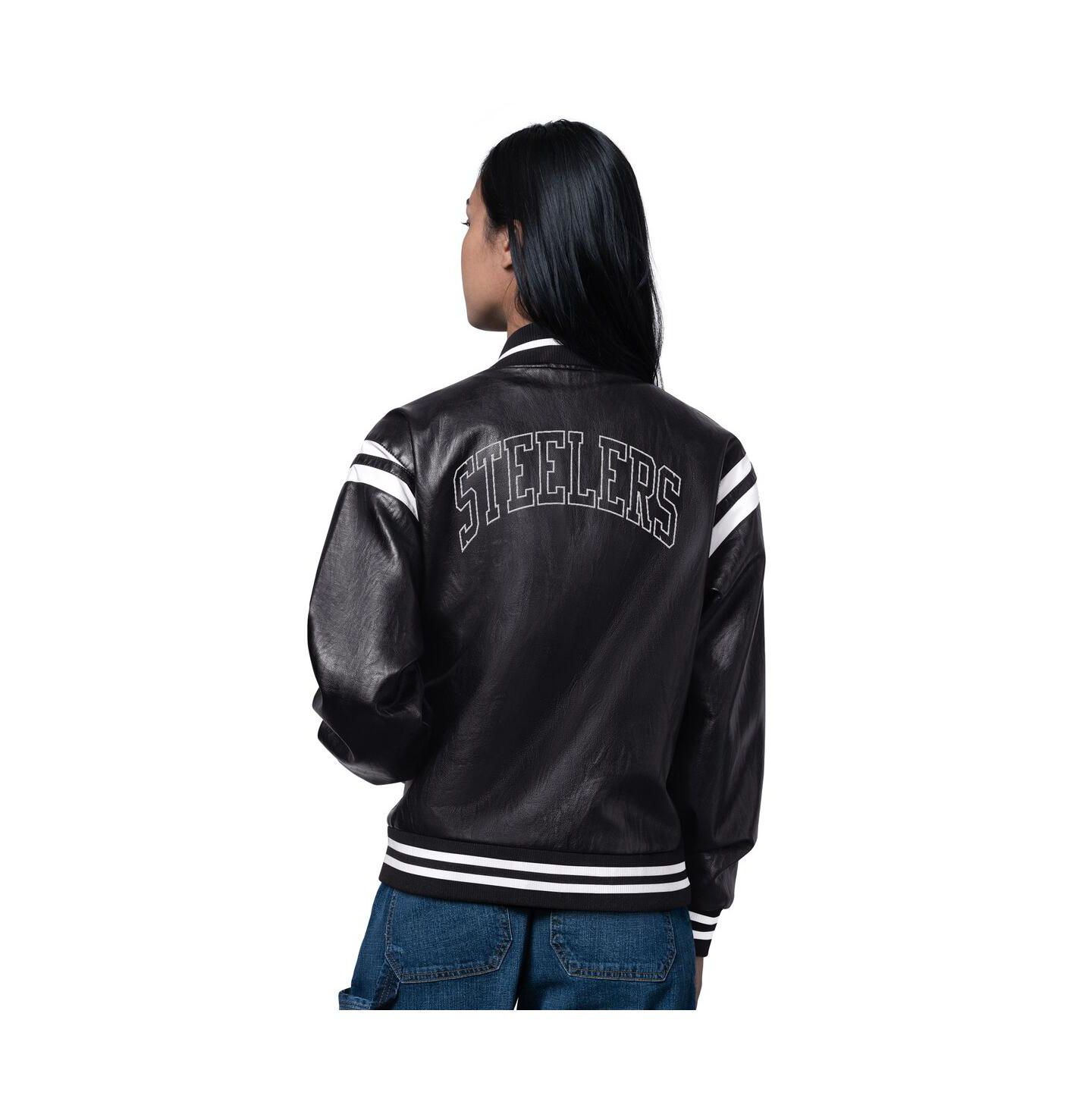 Женская куртка Starter Black/White Pittsburgh Steelers High Heat Full-Snap Varsity — фото 2