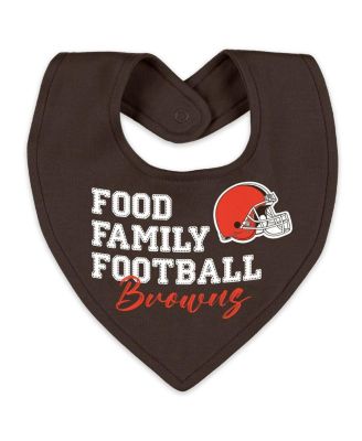 Baby Boys and Girls Newborn Cleveland Browns Sleep and Play Full-Zip Sleeper Bib Set