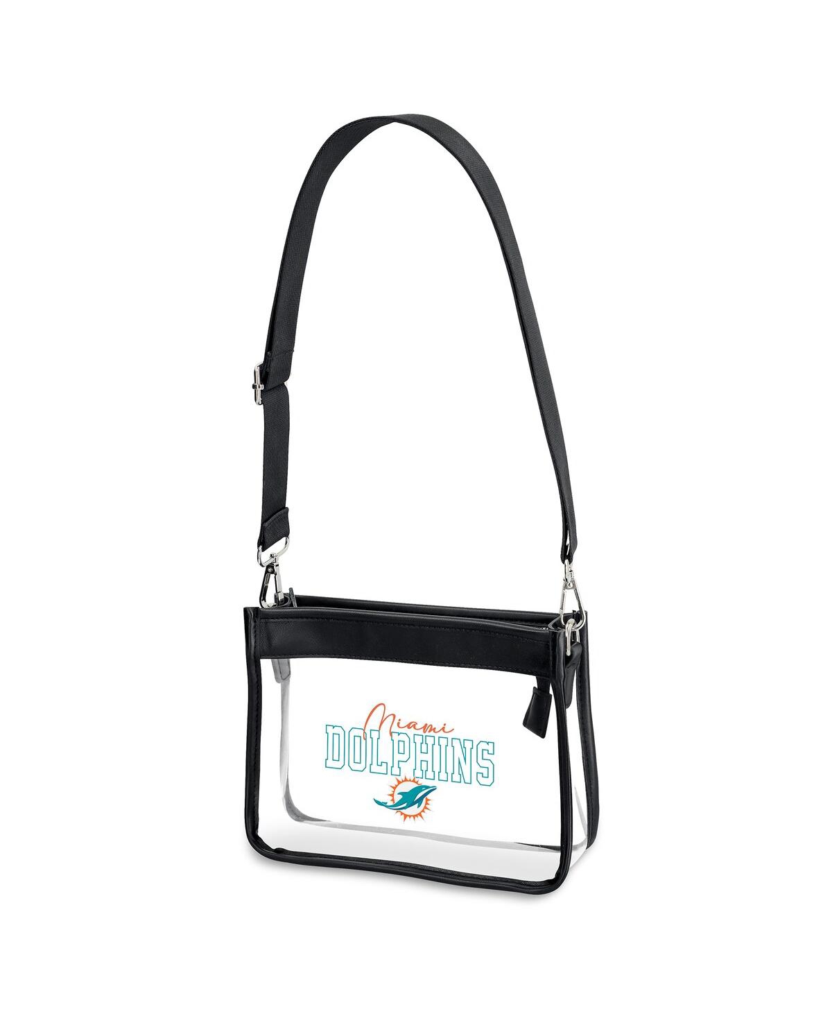 Wear By Erin Andrews Miami Dolphins Plastic Chain Mini Crossbody In Transparent