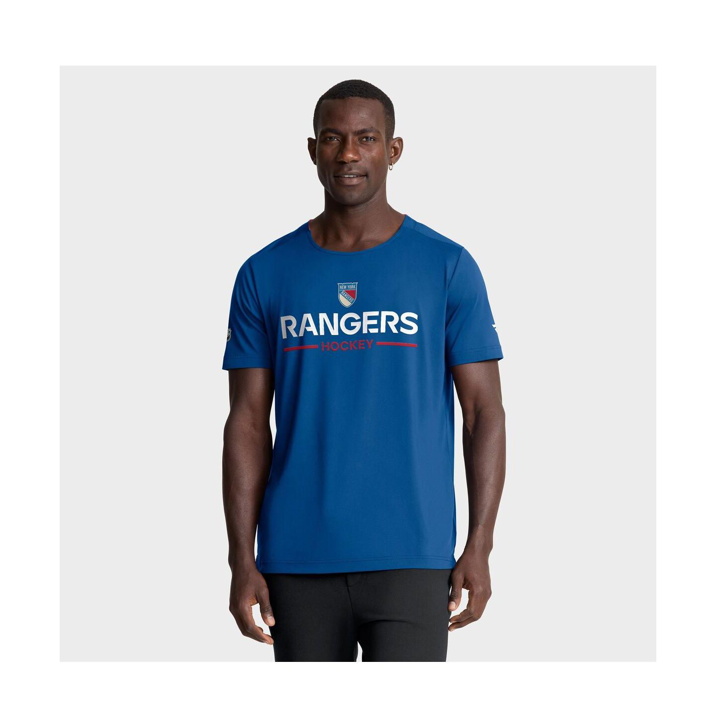 Мужская футболка Fanatics Blue New York Rangers Authentic Pro Rink Centennial Tech — фото 1