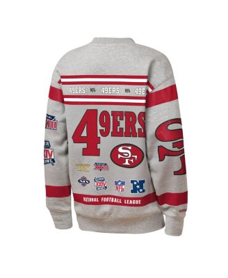 Big Boys and Girls Gray San Francisco 49ers Throwback All-Over Print Fleece Sweatshirt