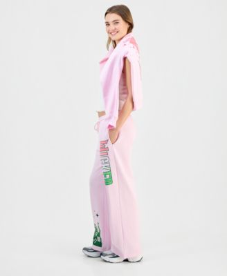 Juniors' High-Rise Drawstring Fleece Pants