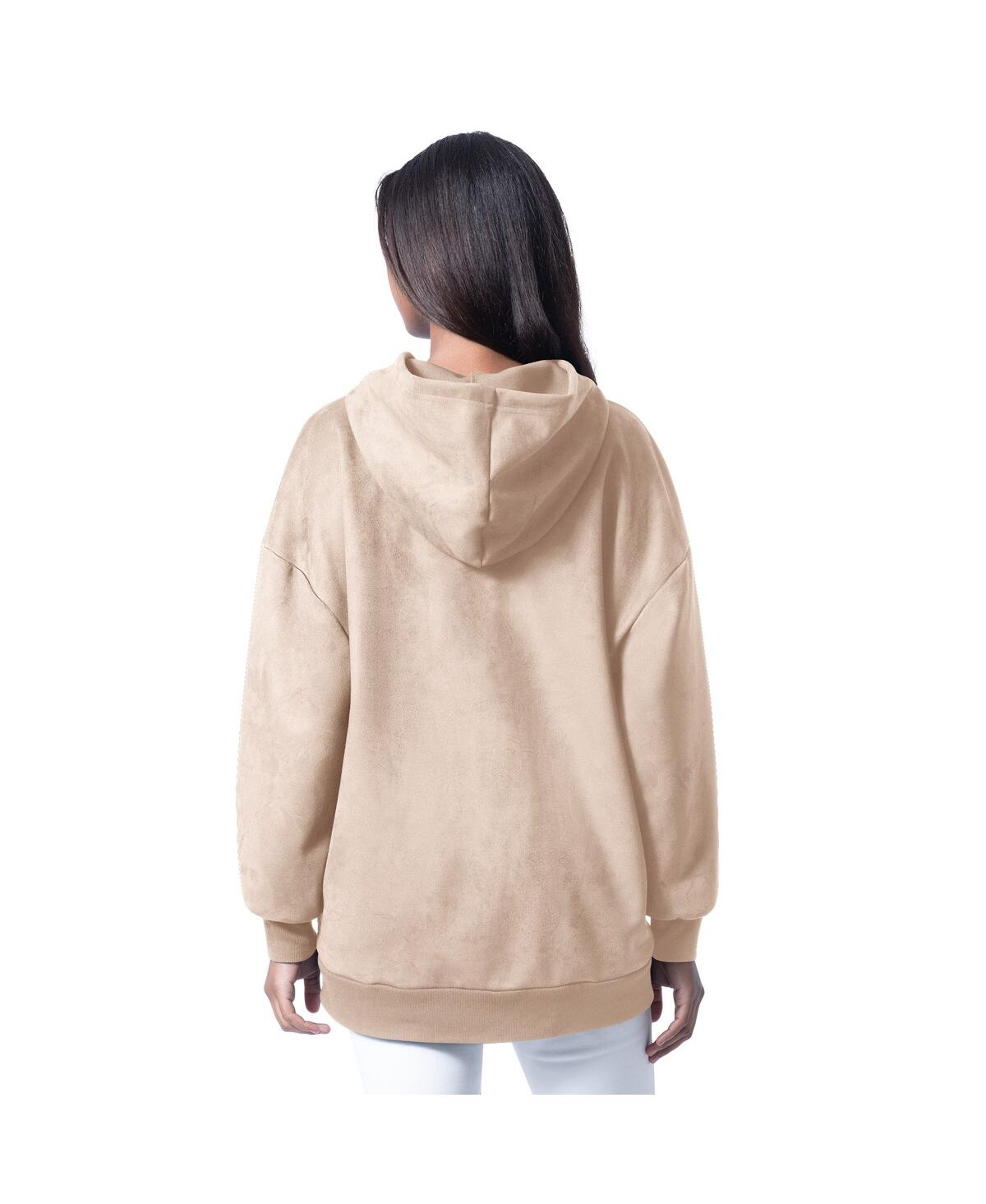 G-iii 4her By Carl Banks Women's Cream Detroit Lions Best Hitter Oversized Tunic Pullover Hoodie In Neutral