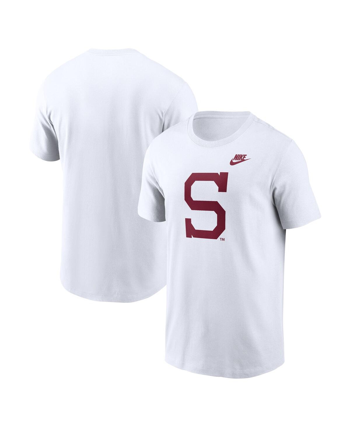 Nike Men's White Stanford Cardinal Heritage S Vintage T-shirt In White