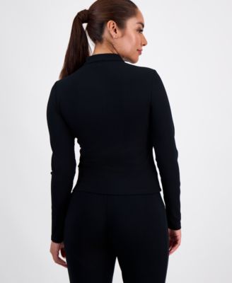 Petite Mock-Neck Zip-Front Top, Macy's Exclusive 