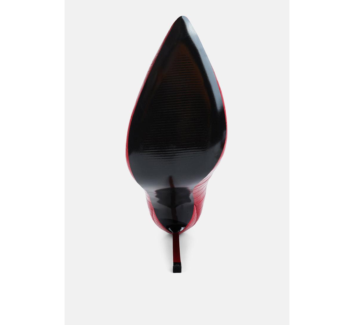 urchin croc high stiletto heel pumps
