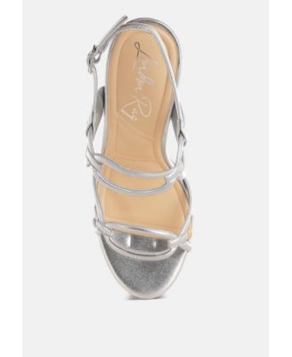 Womens Ryzah Metallic Cut Out Chain Sandals