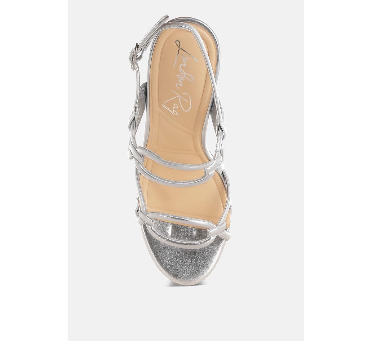 Ryzah Metallic Cut Out Chain Sandals