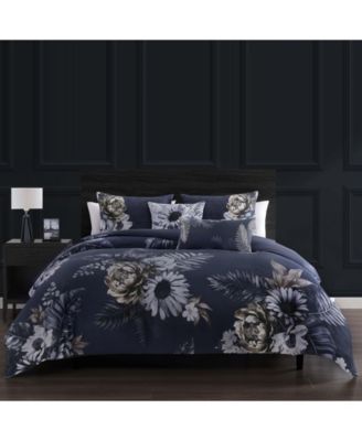 Forget Me Not 100% Cotton Sateen 5 Piece Reversible Comforter Set, King
