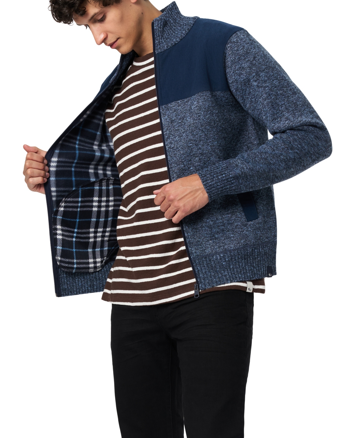 Buffalo David Bitton Men's Wando Relaxed Full-zip Knit Jacket In Gray