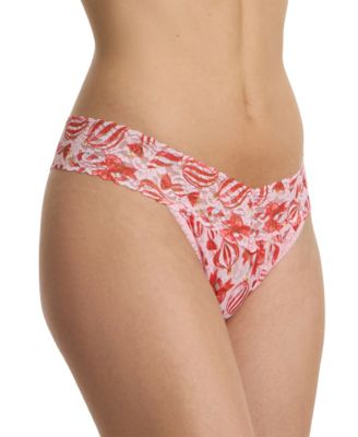 Women's Printed Signature Lace Original Rise Thong Underwear