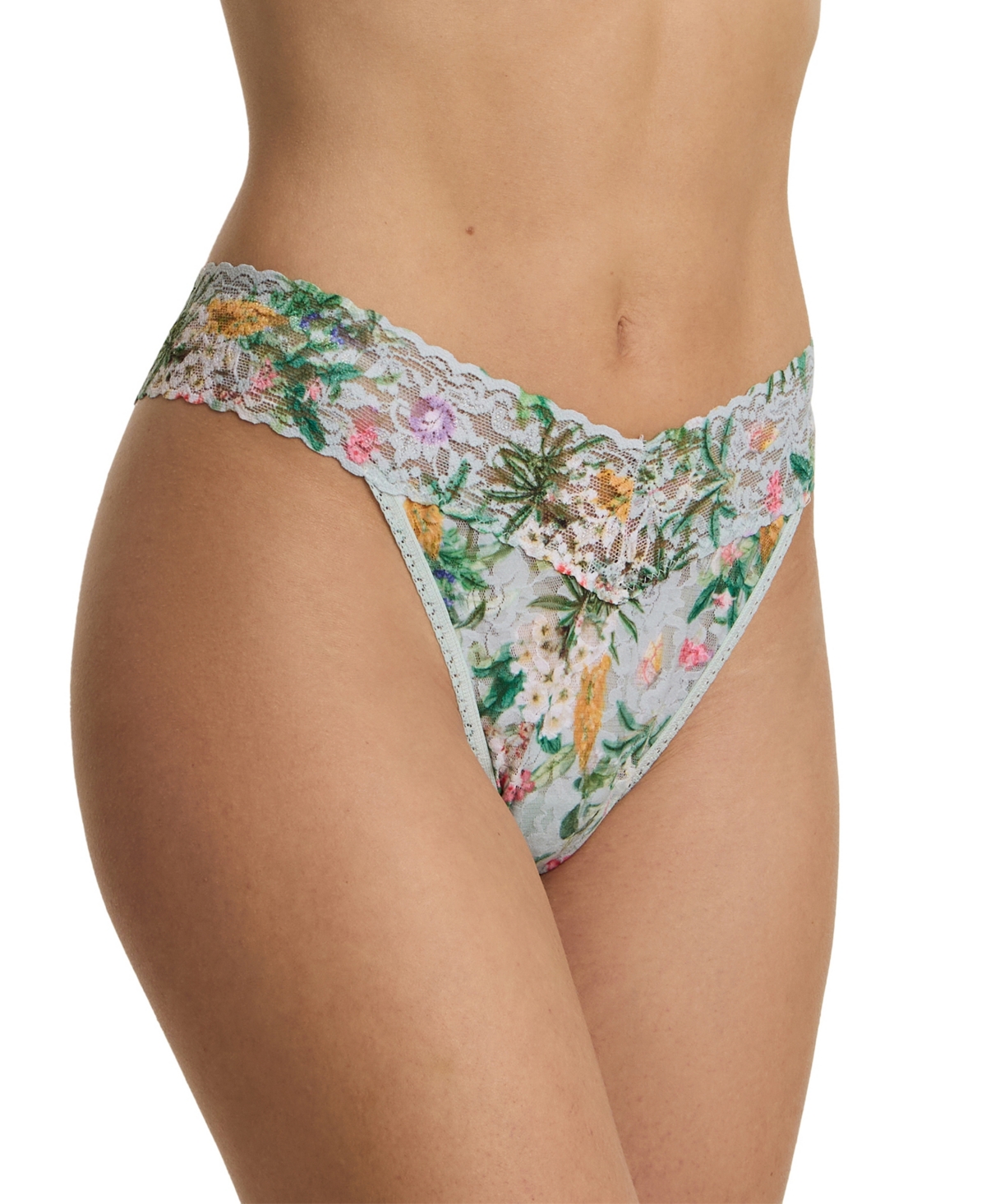 Hanky Panky Women's Printed Signature Lace Original Rise Thong Underwear In Multi