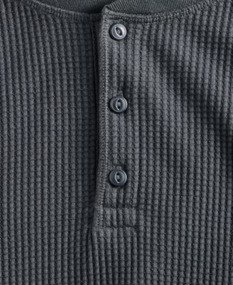 Men's Thermal Waffle-Knit Henley Shirt, Macy's Exclusive