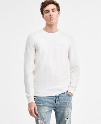 GUESS - Men's Karim Piquet Stitched Crewneck Sweater