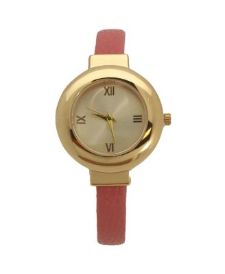 Bubble Pink Petite Gold Tone Bangle Bracelet Watch