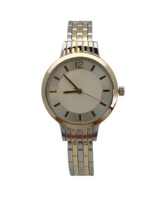 Twotone Textured Bangle Watch