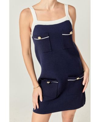 Women's Knit Mini Dress With Pockets
