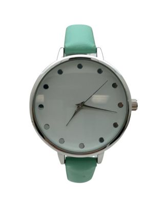Solid Vibrant Color Everyday Faux Leather Women Watch, Mint