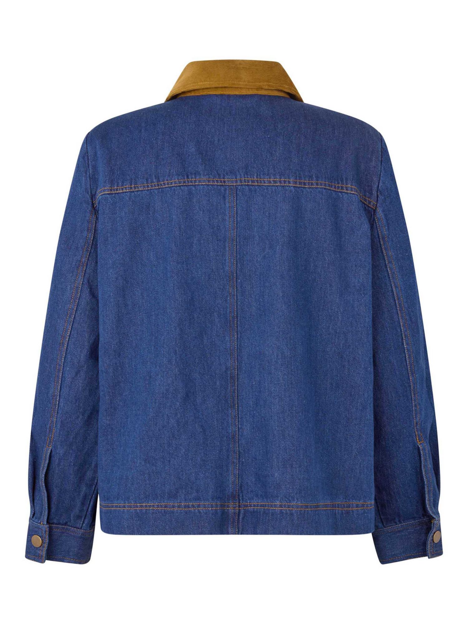 Women's Long Sleeve Velvet Collared Denim Jacket