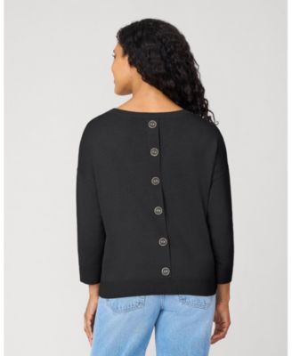Women's Button Back Rib Knit Sweater