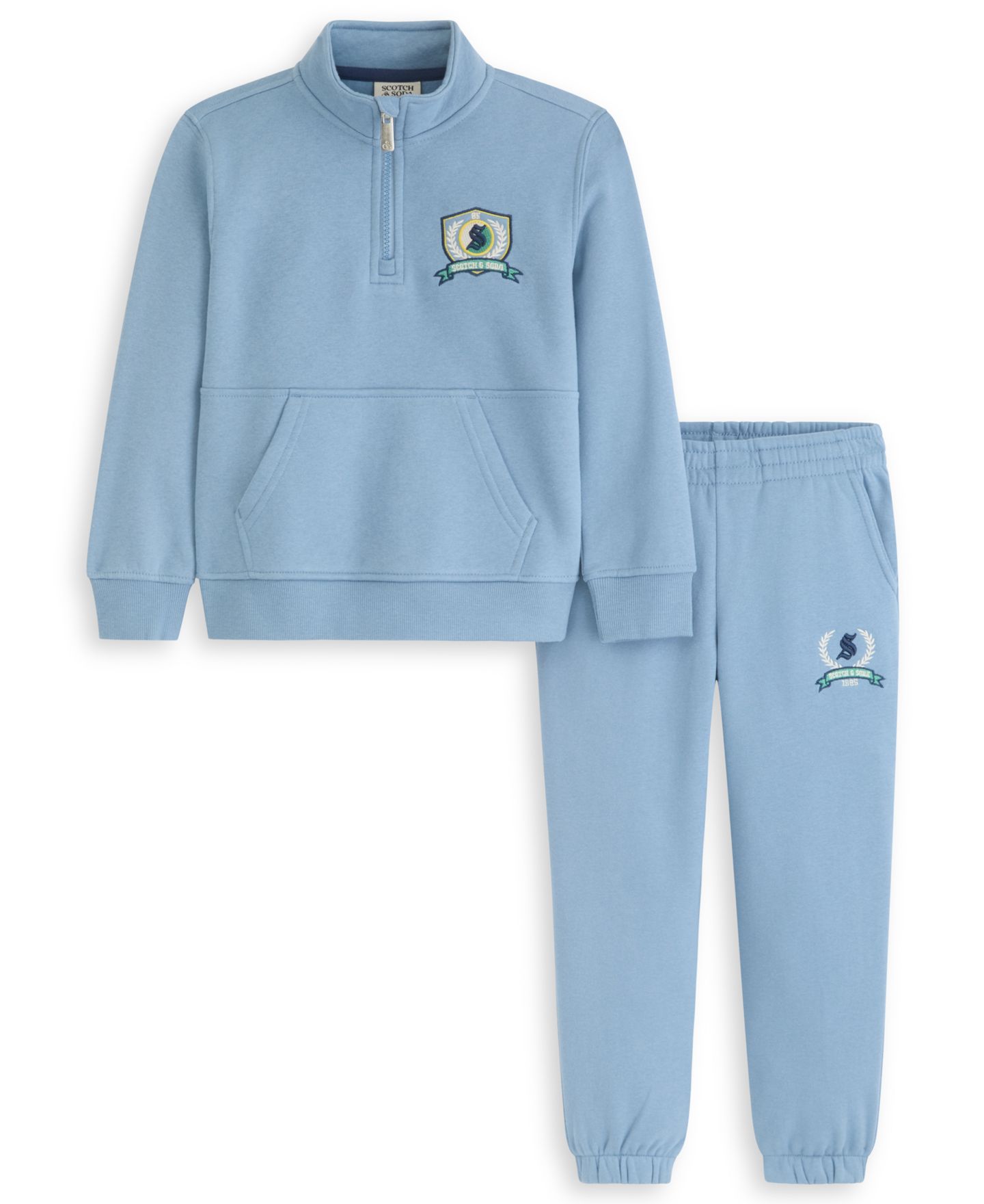 Комплект SCOTCH & SODA 1/4 Zip Top and Jogger, 2-Piece Set для мальчиков-малышей, цвет: Skyblue — фото 1