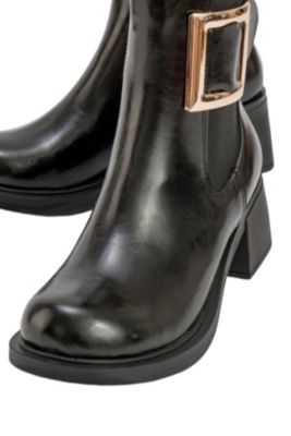 Moriah Buckle Block Heel Boot (Women