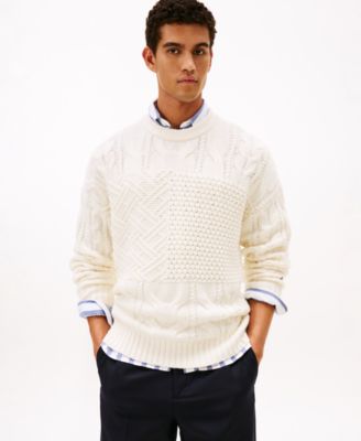 Men's Flag Cable Crewneck Sweater