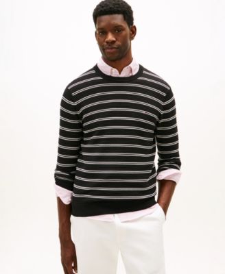 Men's Textured Cotton Crewneck Sweater
