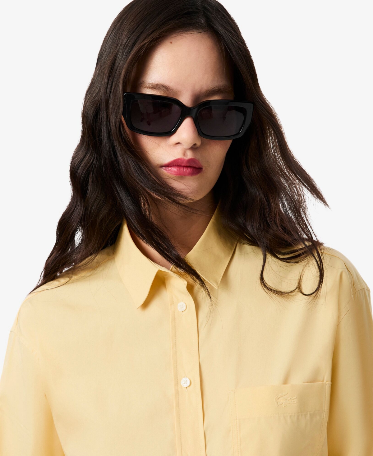Lacoste Usa Women's Striped Oversized Shirt