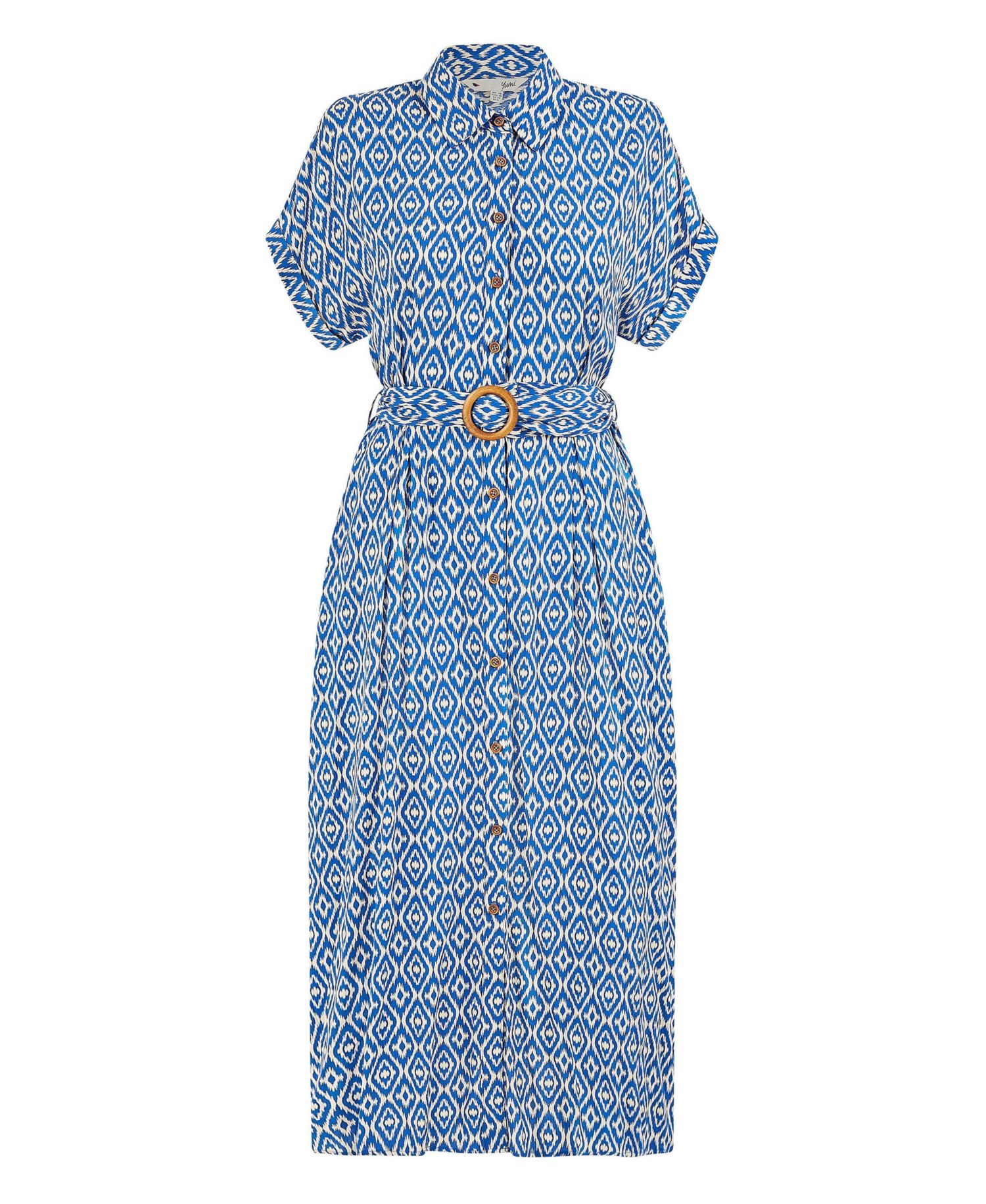 Women's Belted Midi Shirt Dress