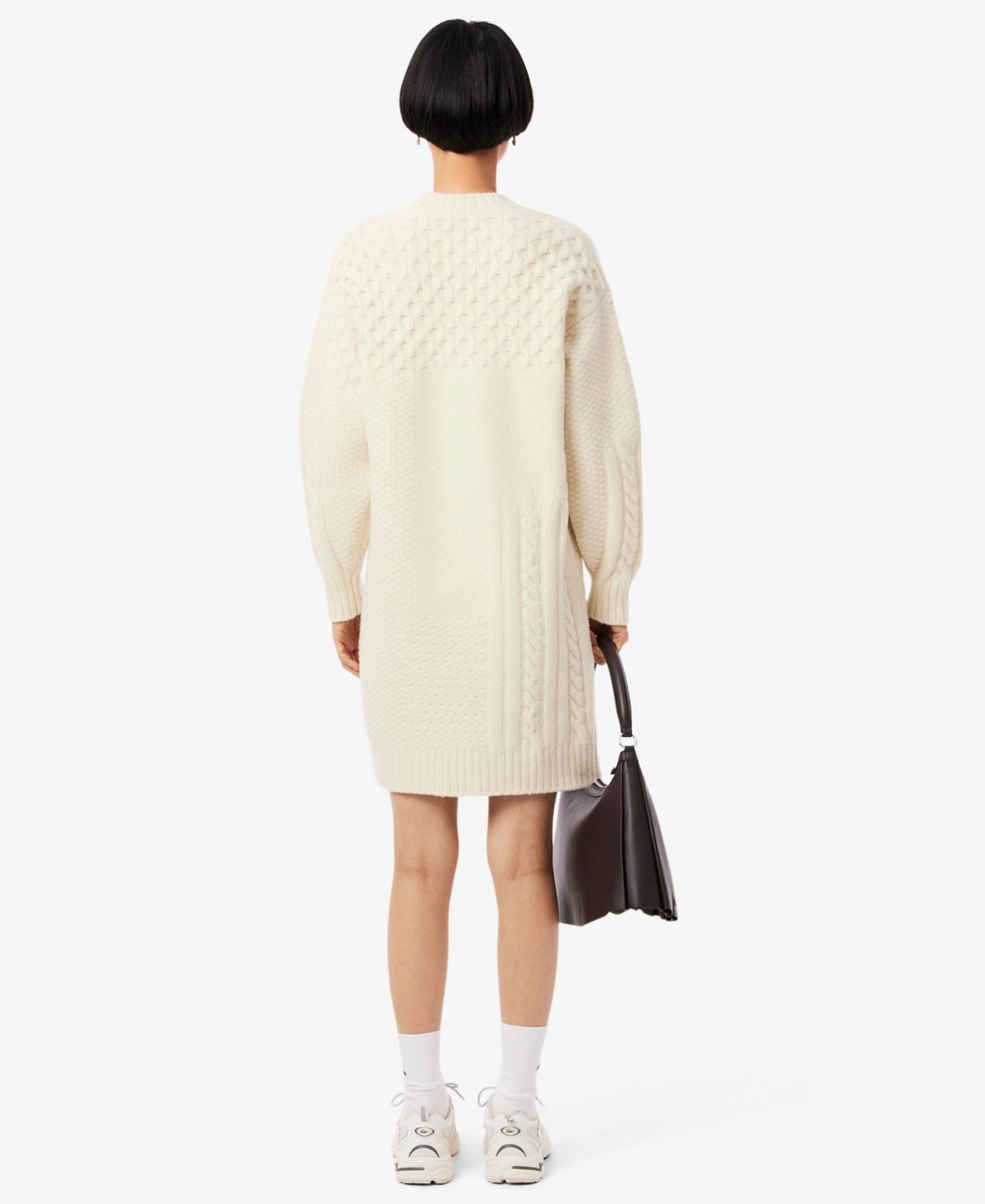 Lacoste Usa Women's Oversized Knit Sweater In Brown