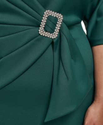 Plus Size V-Neck Scuba Midi Dress