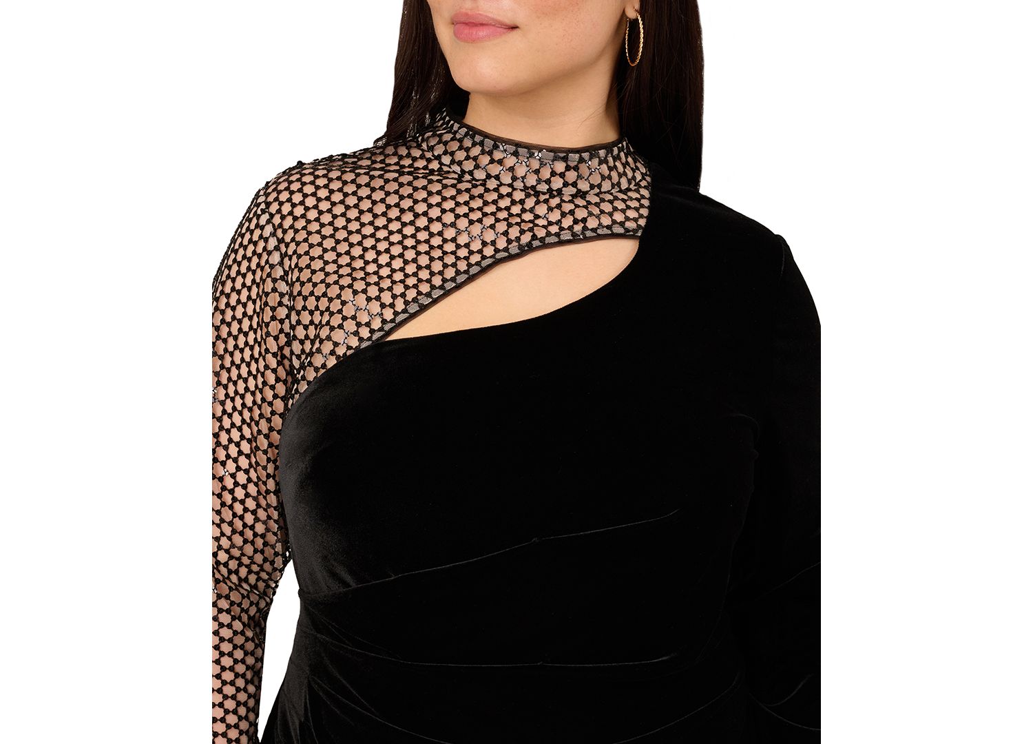 Plus Size Mock Neck Mini Dress