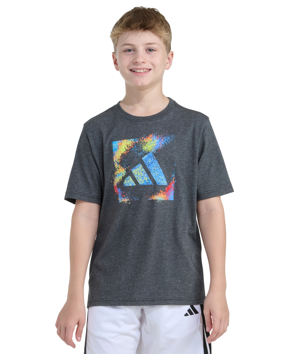 adidas Boys 8-20 Short-Sleeve Spray Gradient Logo T-Shirt