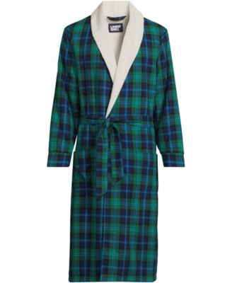 Men's High Pile Fleece Lined Flannel Robe