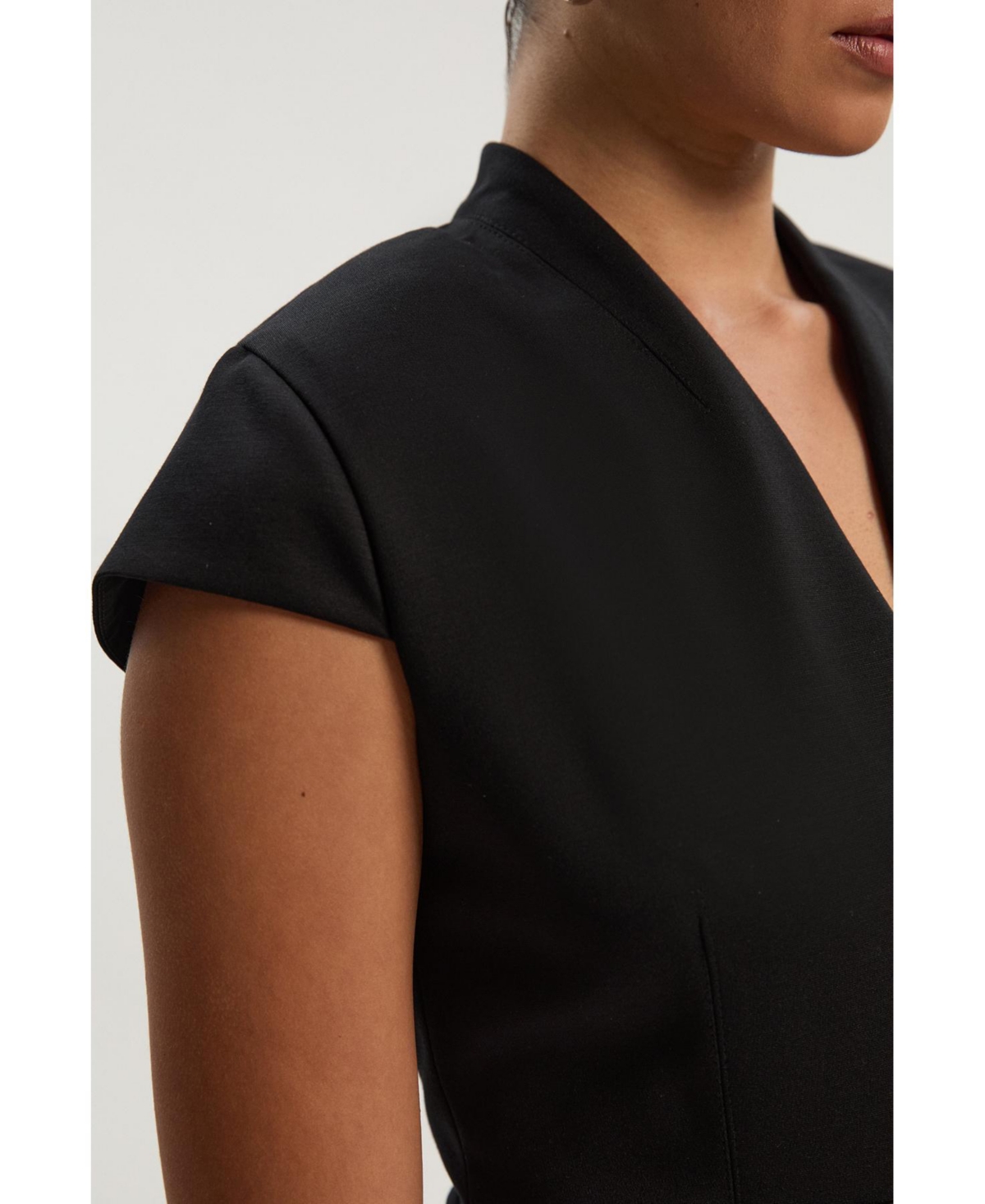Karen Millen Women's Ponte V Neck Midi Dress