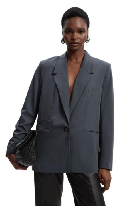 Женский пиджак Karen Millen Twill Oversized, цвет: Серый