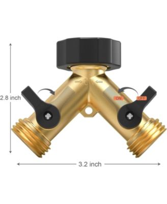 Garden Hose Splitter 2 Pack Y Connector Brass Adapter