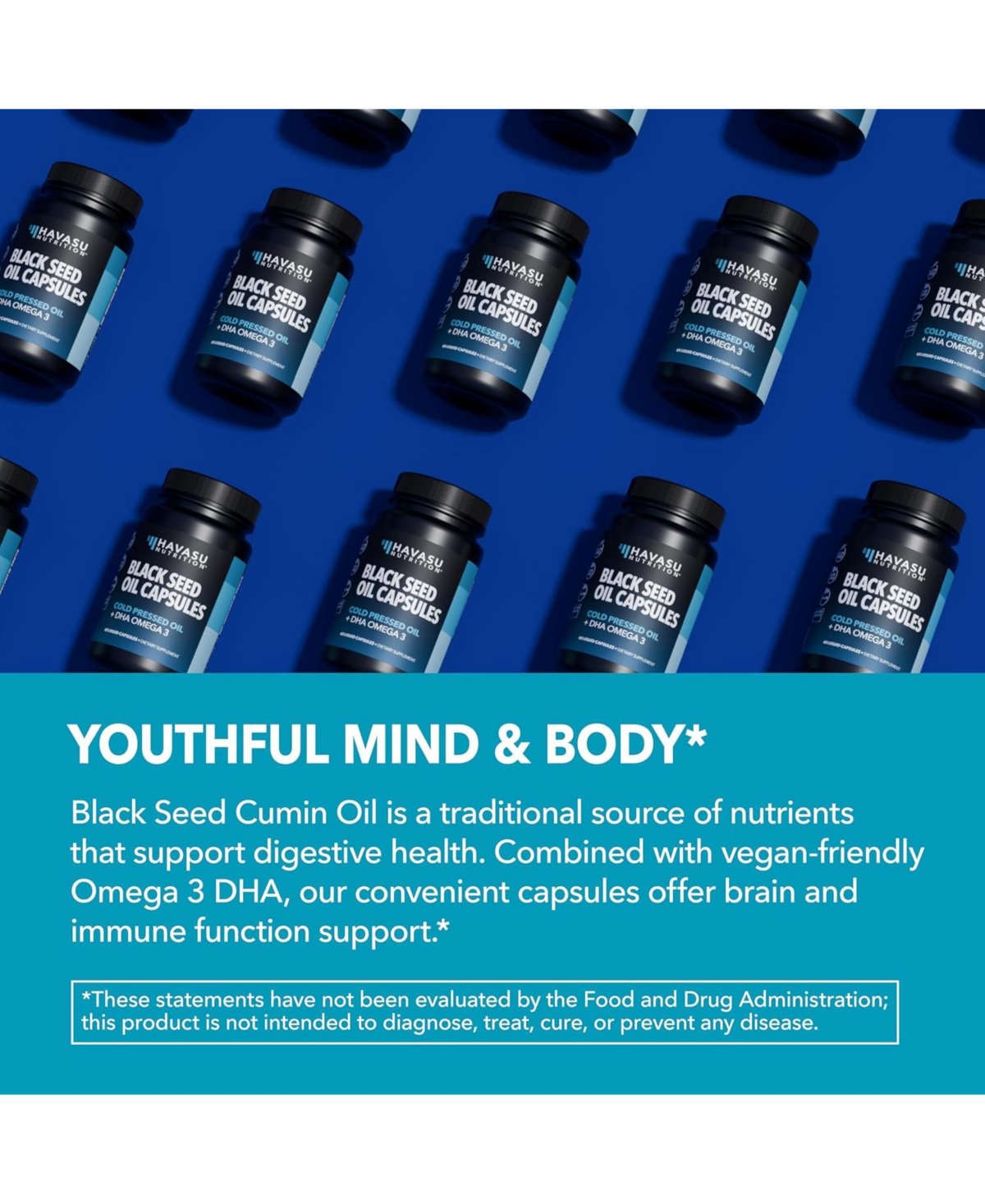 Havasu Nutrition Black Seed Oil + Dha Liquid Capsules, 60ct