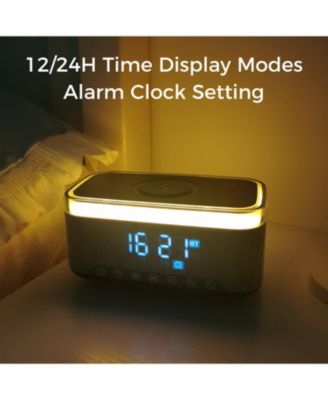 10W Bluetooth Stereo Speaker-Alarm Clock, Wireless Charging, RGB light