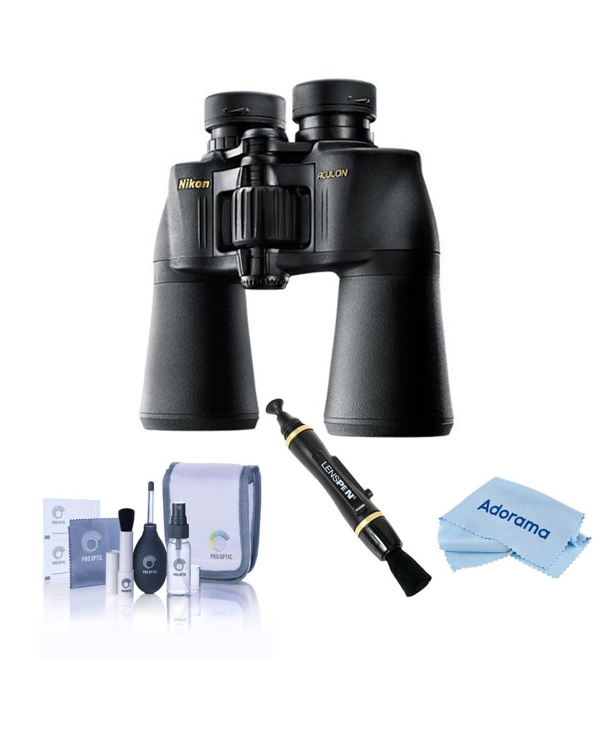 Nikon 12x50 Aculon A211 Porro Prism Binocular, Black, Bundle with Accessory Kit