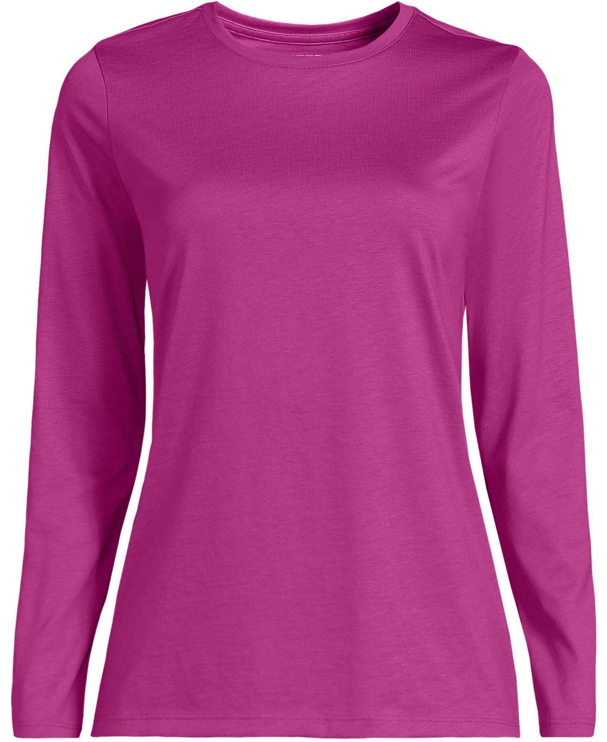 Lands' End Plus Relaxed Supima Cotton Long Sleeve Crew Neck T-Shirt